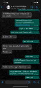 Screenshot of customer feedback praising IPTV 4K streaming performance