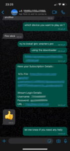 User review of IPTV subscription highlighting fast support response